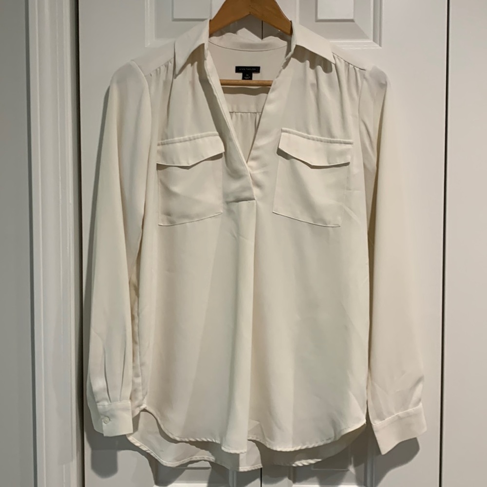 Ann Taylor Silky Blouse - Cream